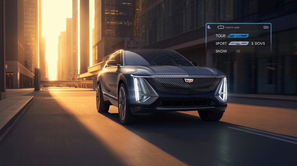do the driving modes in cadillac lyriq offer different ranges or battery usages?